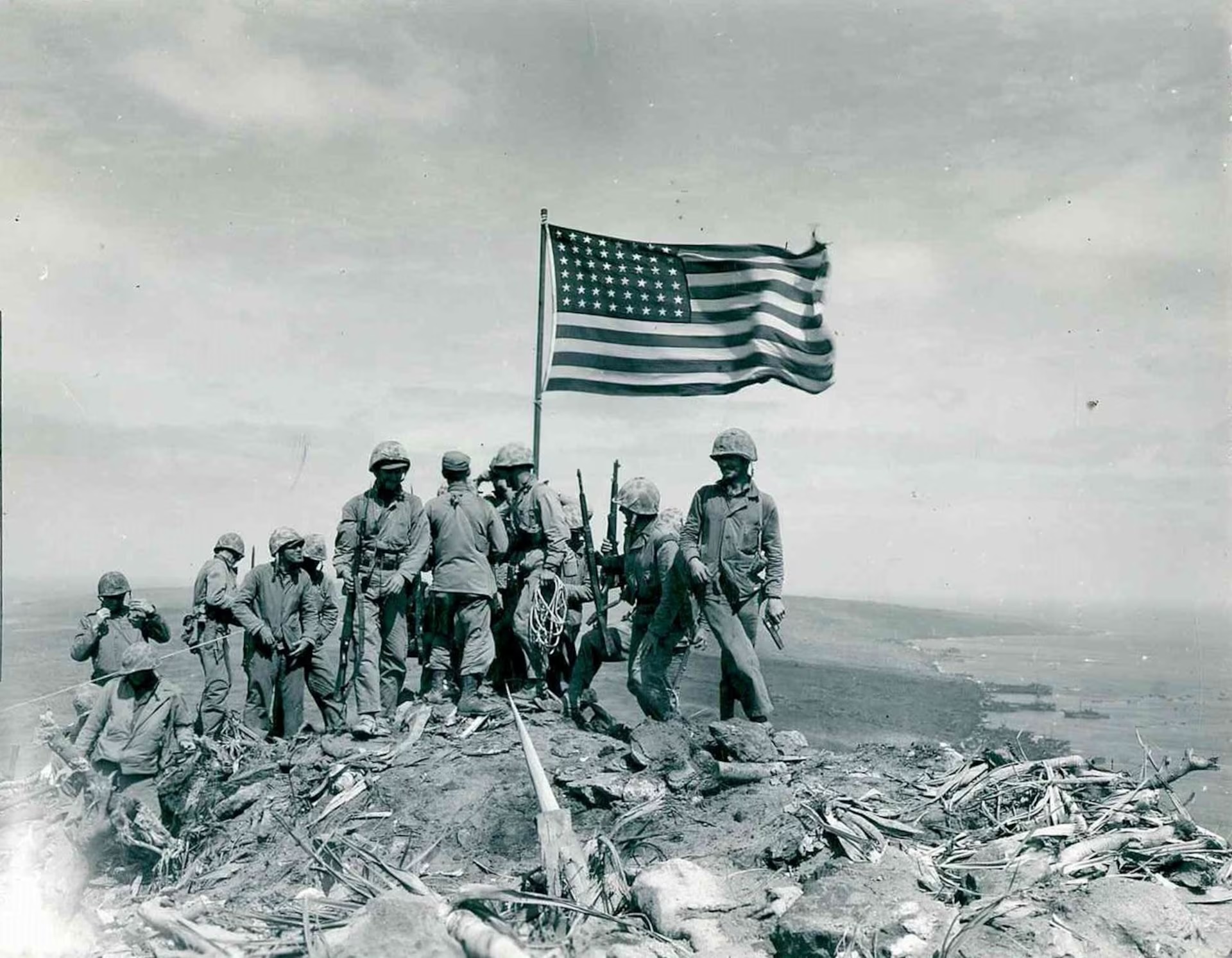 Where did the famous flag-raising photographed by Joe Rosenthal take place?