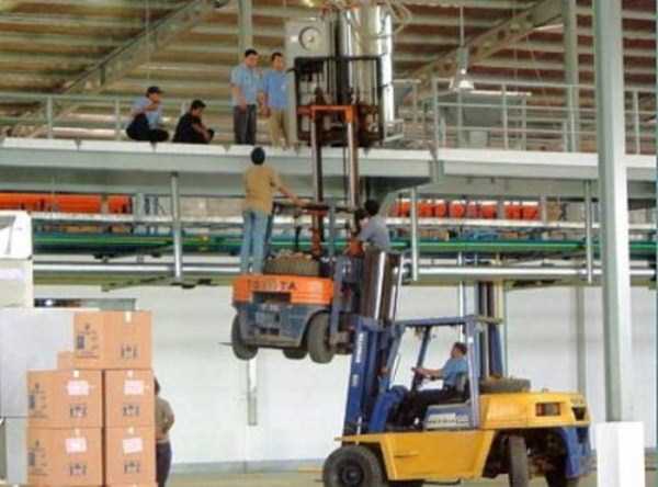 Forklift in the forklift