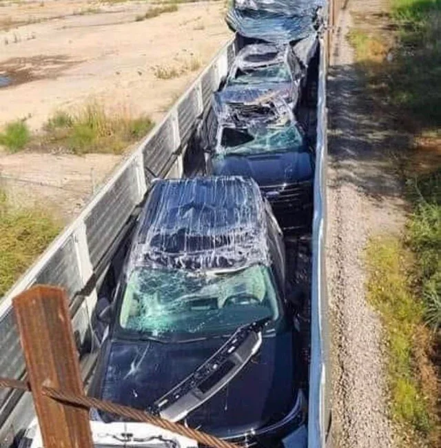 Luxurious cars caught in a pickle