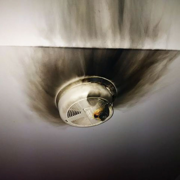 The burnt smoke detector