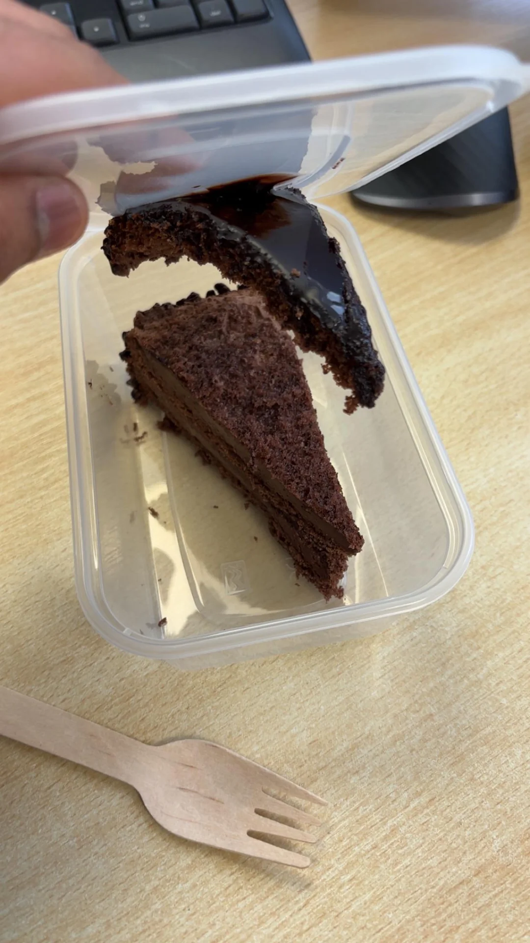 Glued itself to the lid