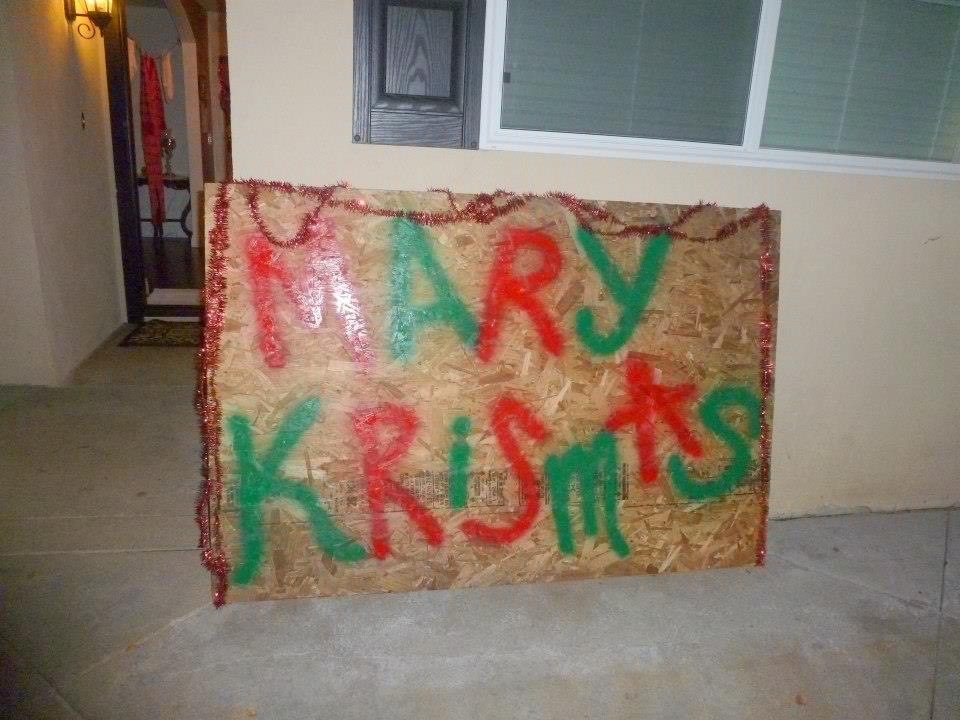 Wooden Box That Says “Mary Krismas”