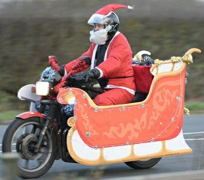 Santa on a Motorbike