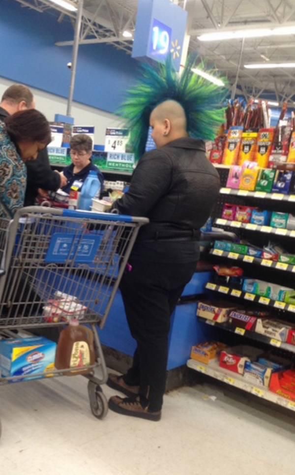Neon Green and Blue Hair