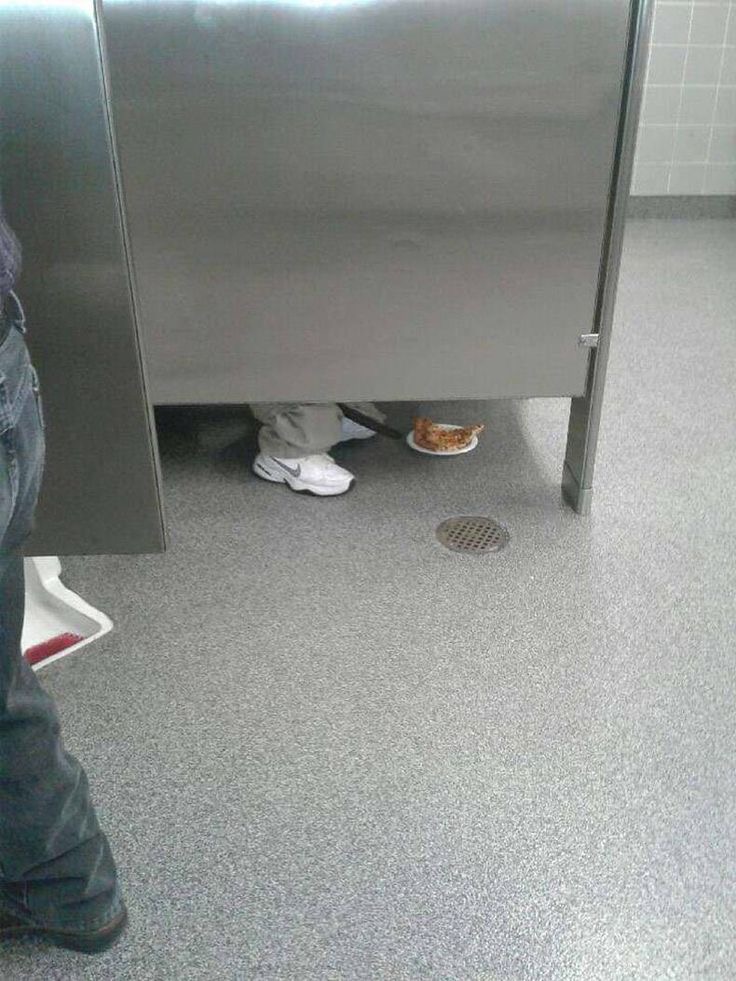 Eating Pizza in a Bathroom Stall