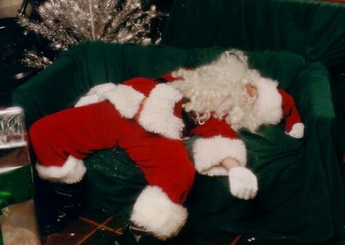 Santa Passed Out on the Couch