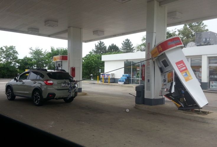 Car Driving Away While Still Attached to the Gas Pump
