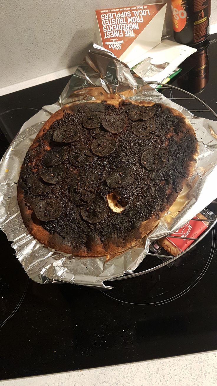 Pizza Burned Beyond Recognition