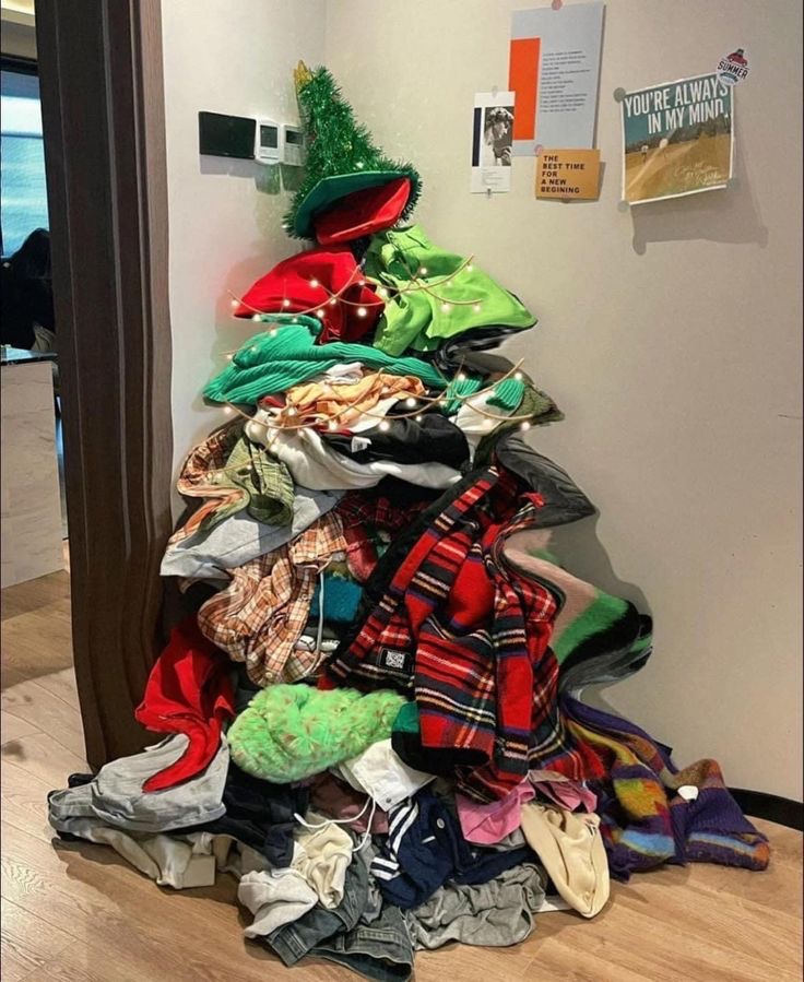Christmas Tree Made of Dirty Laundry