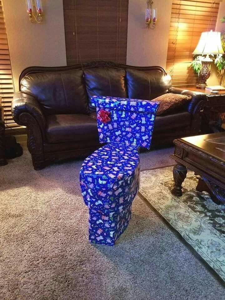 A Toilet Wrapped as a Christmas Gift