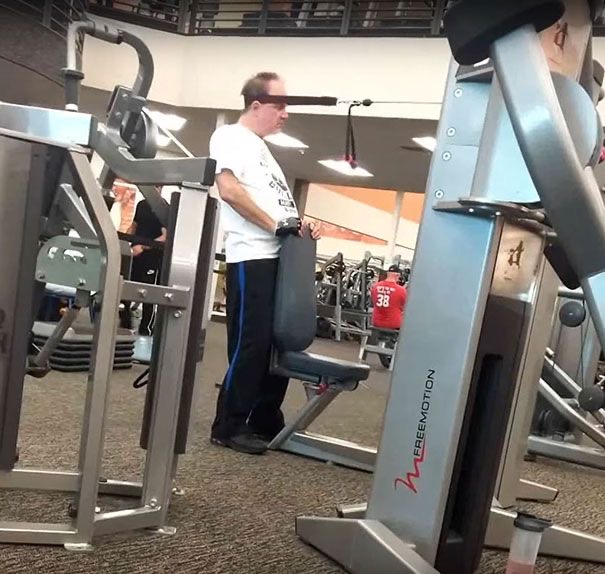 Man Using Gym Equipment Wrong