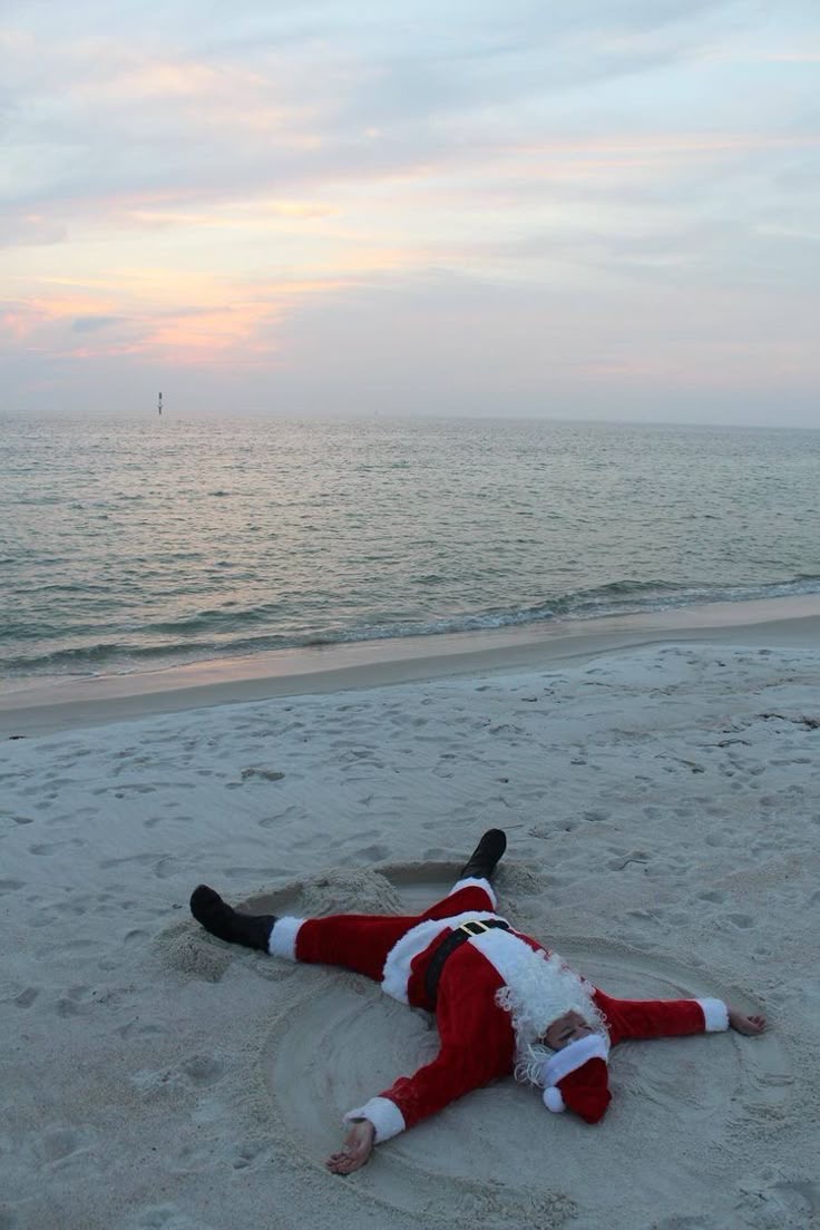 Santa Making Sand Angels