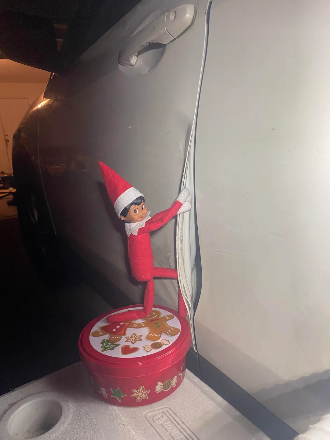 Trying to break into the car