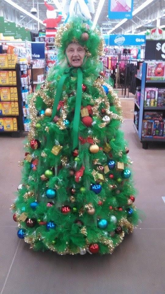 Woman Dressed as a Christmas Tree