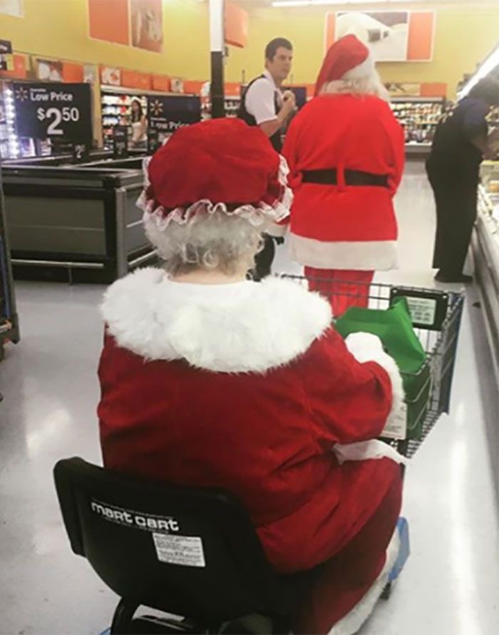 Grandma on a Scooter as Mrs. Claus