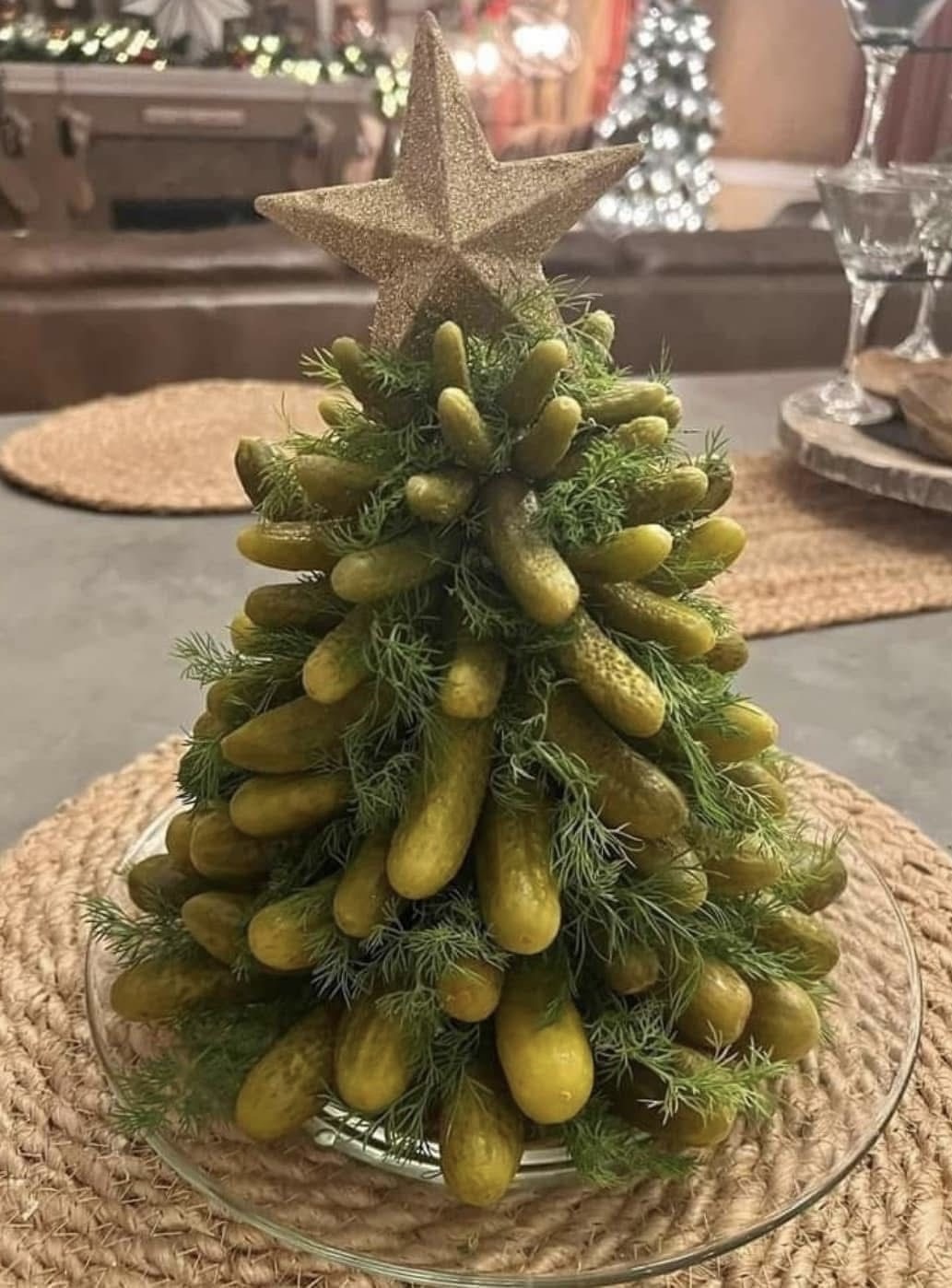 Christmas Tree Made of Pickles