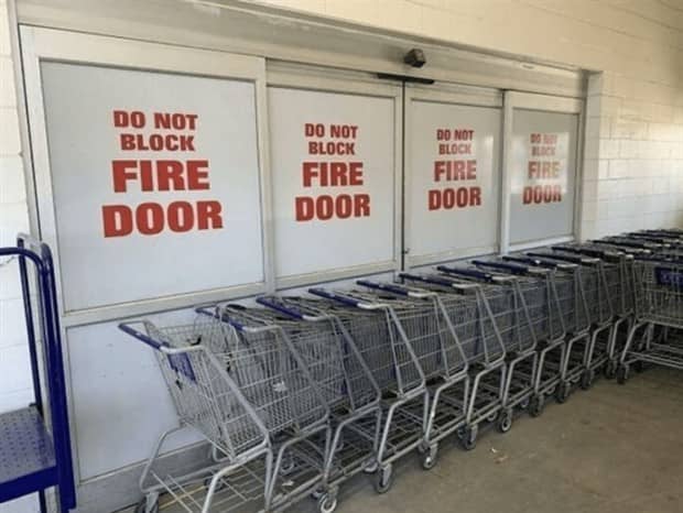 Do not block fire door