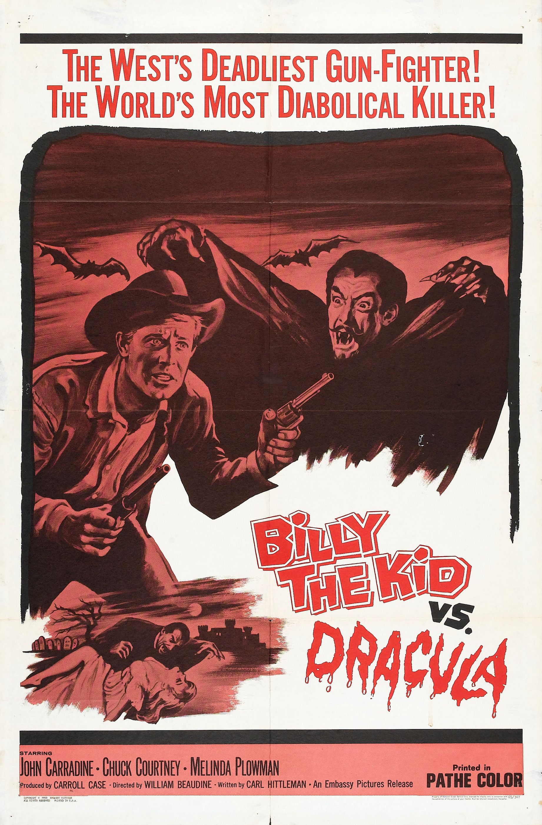 billy the kid vs dracula - The West'S Deadliest GunFighter! The World'S Most Diabolical Killer! The Kid Dracva Hn CaspauneCaux CourtneyMelinda Plomman Clone W Beem Pathe Color