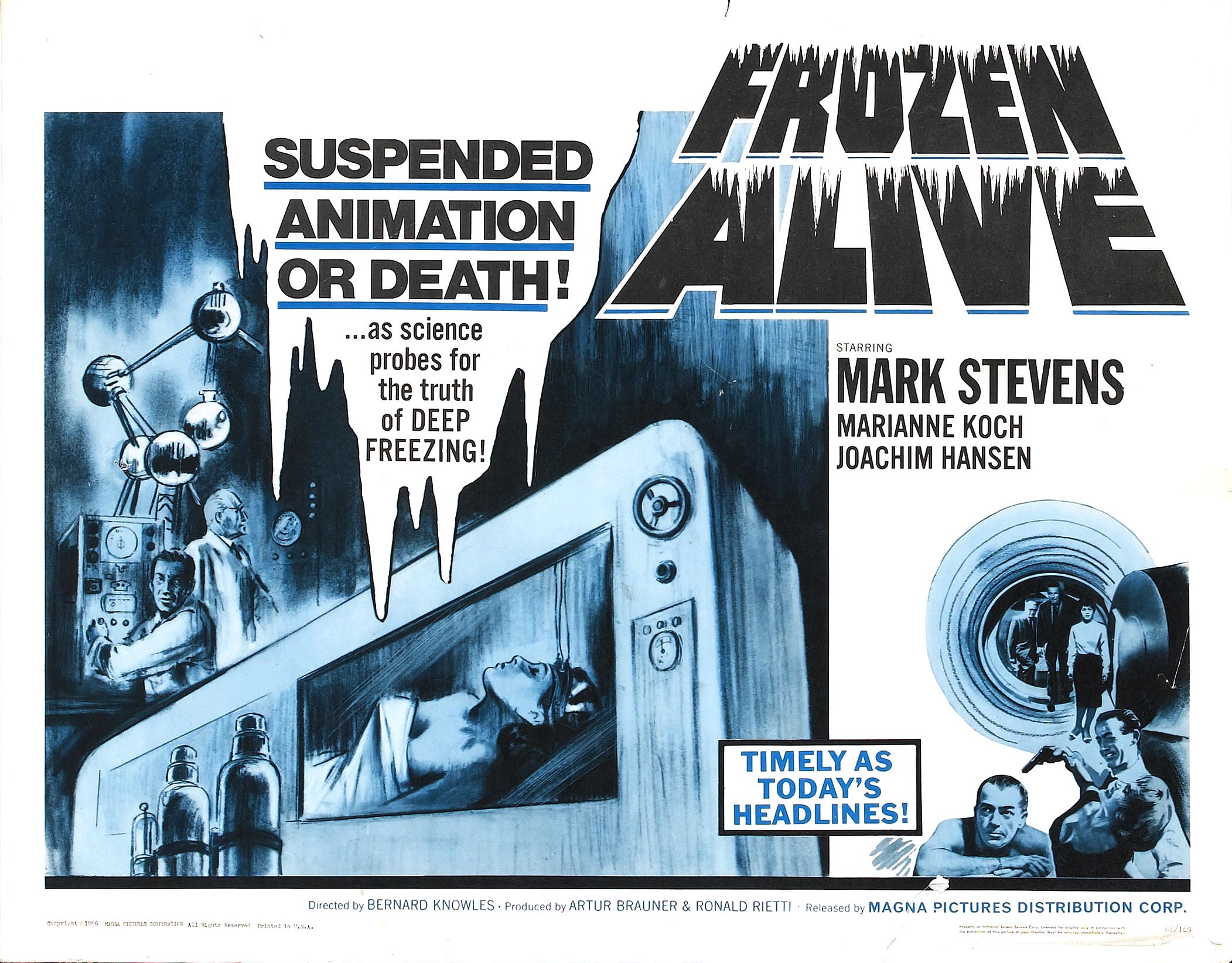 frozen alive delphi lawrence - Frozen Suspended Animation Or Death! ...as science probes for the truth of Deep Freezing! Hot Alive Staging Mark Stevens Marianne Koch Joachim Hansen Timely As Today'S Headlines! De Bernard Knowles A Rtur Brauner & Ronald Ri