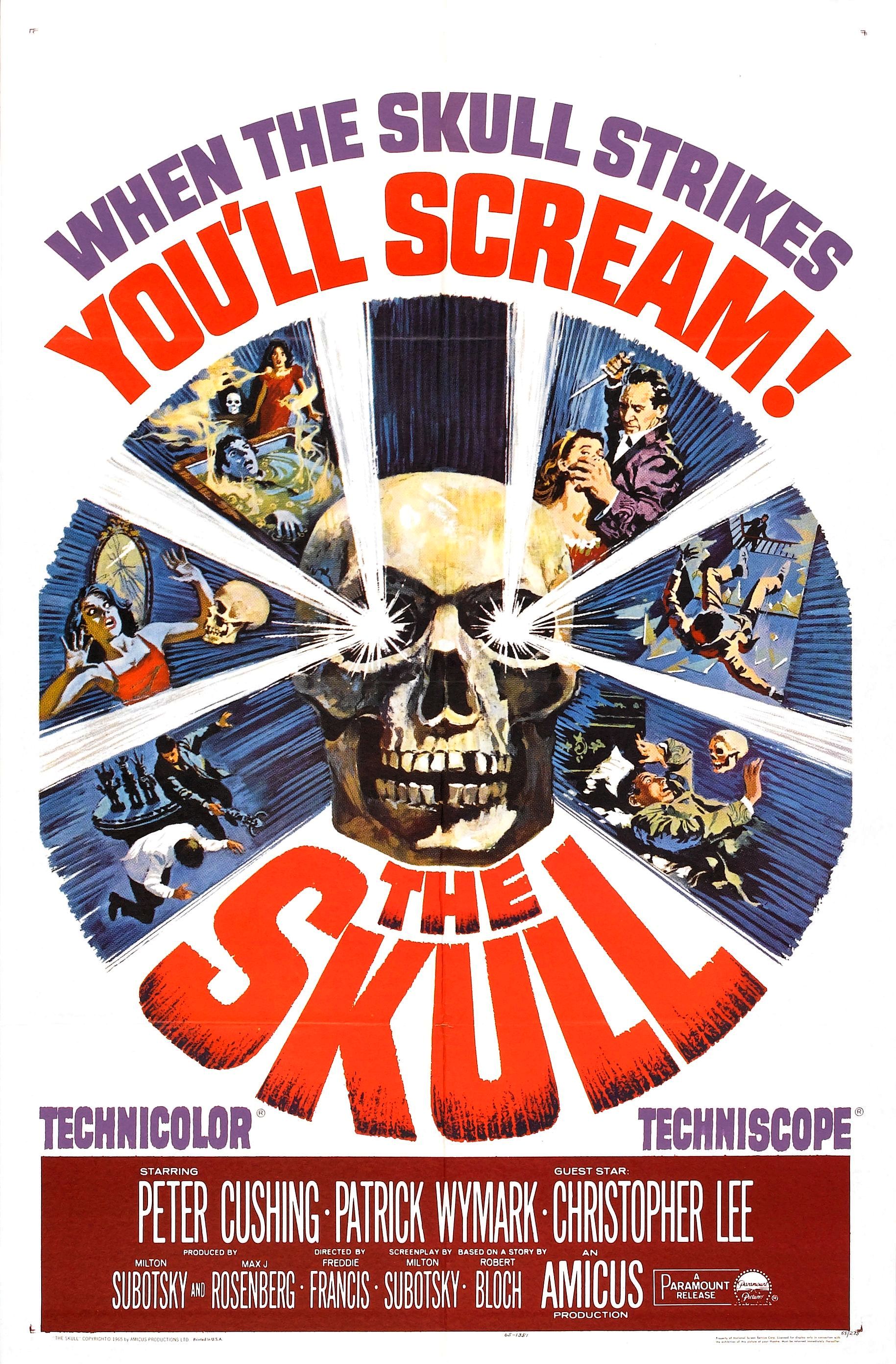 skull 1965 - Strikes Il Scre When Thes Oull Se Technicolor Techniscope Peter Cushing Patrick WymarkChristopher Lee Seg SayRoszex Francis Sifieke Rich Amicus
