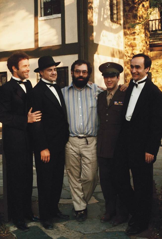 James Caan, Marlon Brando, Francis Ford Coppola, Al Pacino and John Cazale - The Godfather