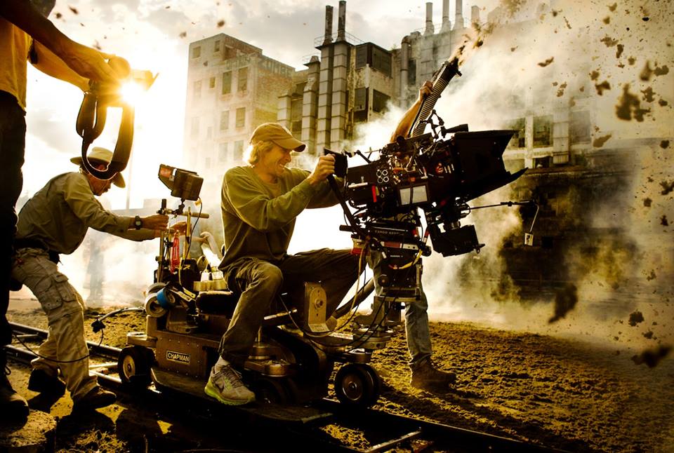 Michael Bay on set of Transformers 4: Age Of Extinction