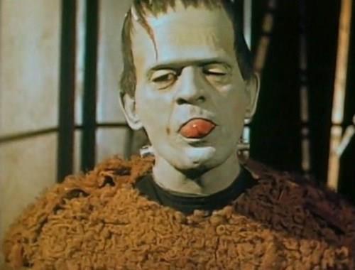 Boris Karlof as Frankenstein in color