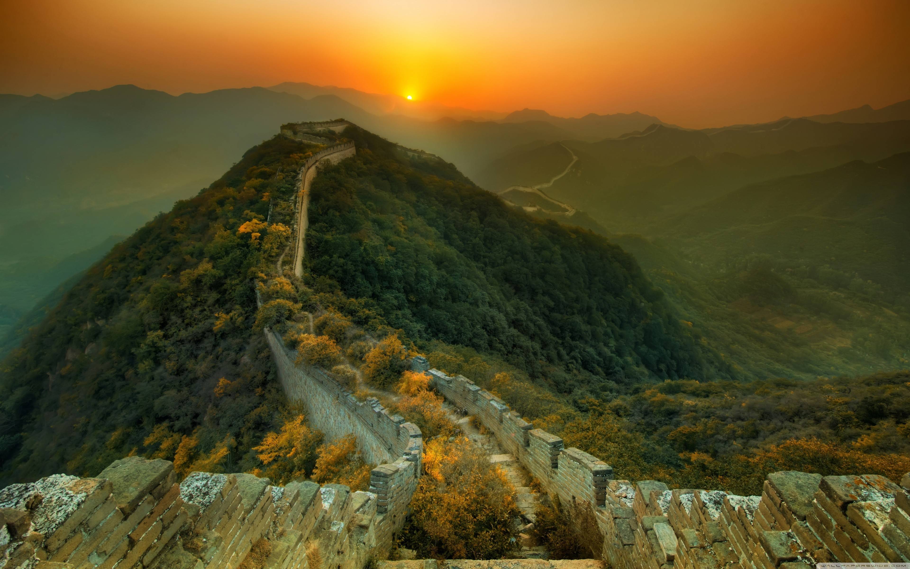Overgrown section of the Great Wall - China