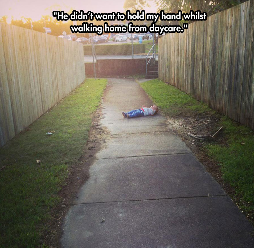 kids funny - "He didn't want to hold my hand whilst walking home from daycare."