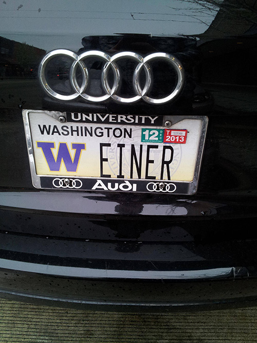funny license plates - University Washington 12 2073 W Einer Quo Audi Ccd