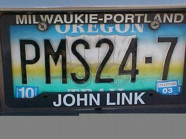 funny license plates - MilwaukiePortland PMS247 01120398 03 John Link