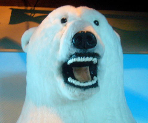 crap taxidermy polar bear