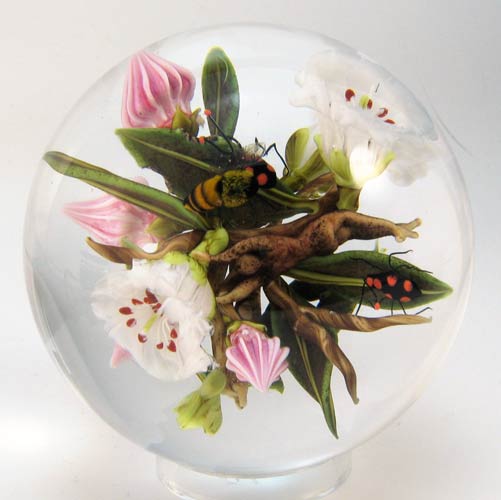 glass paperweight flowerpot