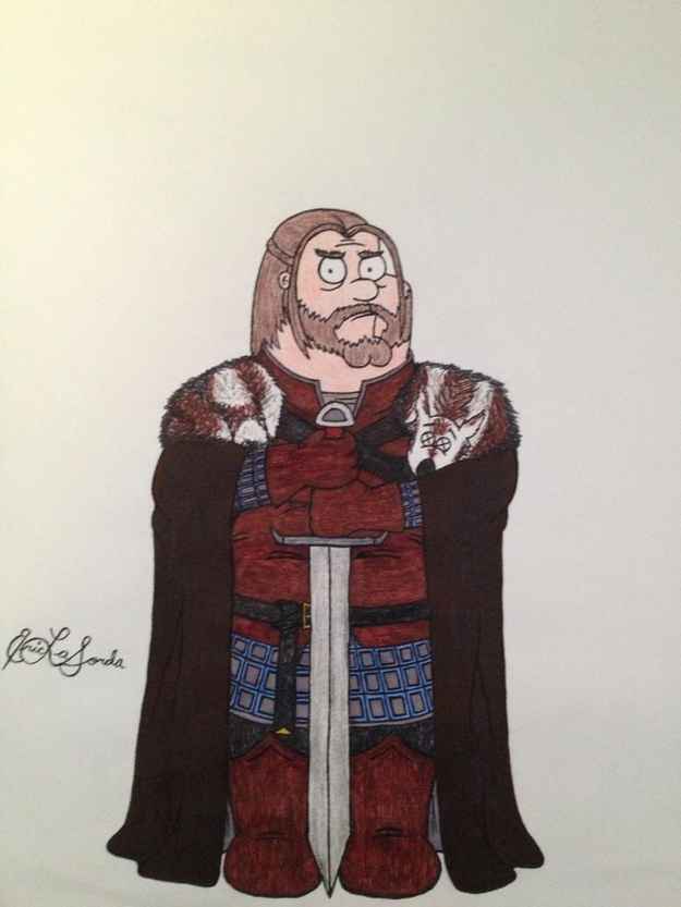 Peter Griffin as Eddard Stark