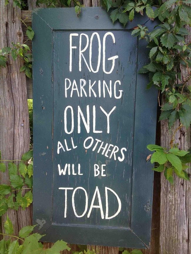 cute garden signs - Frog Parking Only All Others Will Be Toad