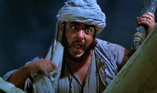In a deleted scene where Sallah is confronted by a Nazi, John Rhys-Davies, who was suffering with cholera at the time, was required to bend down.  Unfortunately this caused the very sick John to soil himself.