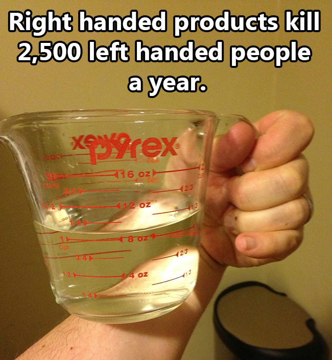 nail - Right handed products kill 2,500 left handed people a year. 36 Oz 8 oz