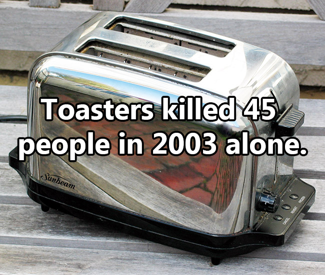 toaster bath bomb - Toasters killed 45 people in 2003 alone. Sunbeam