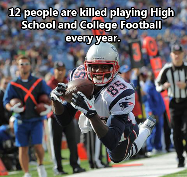 brandon lloyd smile - 12 people are killed playing High School and College Football every year.