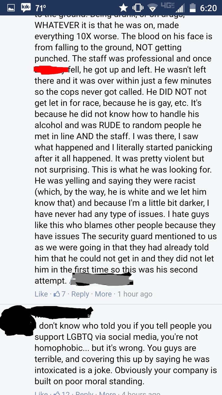 Guy Makes Facebook Post Claiming Bar Staff Beat Him Up Because He's Gay, The Bar Responds To His Bullshit