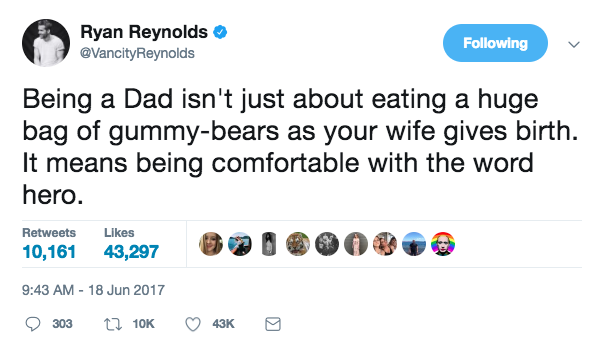 Every Dad Can Relate To These Ryan Reynolds Fatherhood Tweets