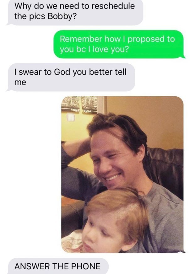 man sends pics of himself and son