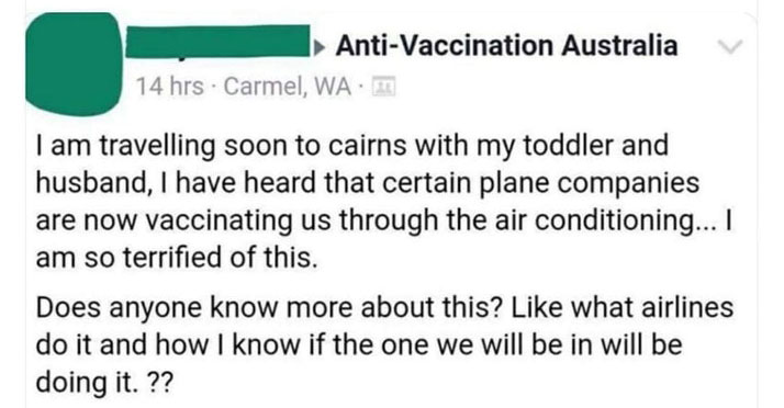 woman concerned that her un-vaccinated will get vaccinated on an airplane.