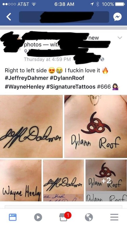 Tattoos that people got of signatures of killers.