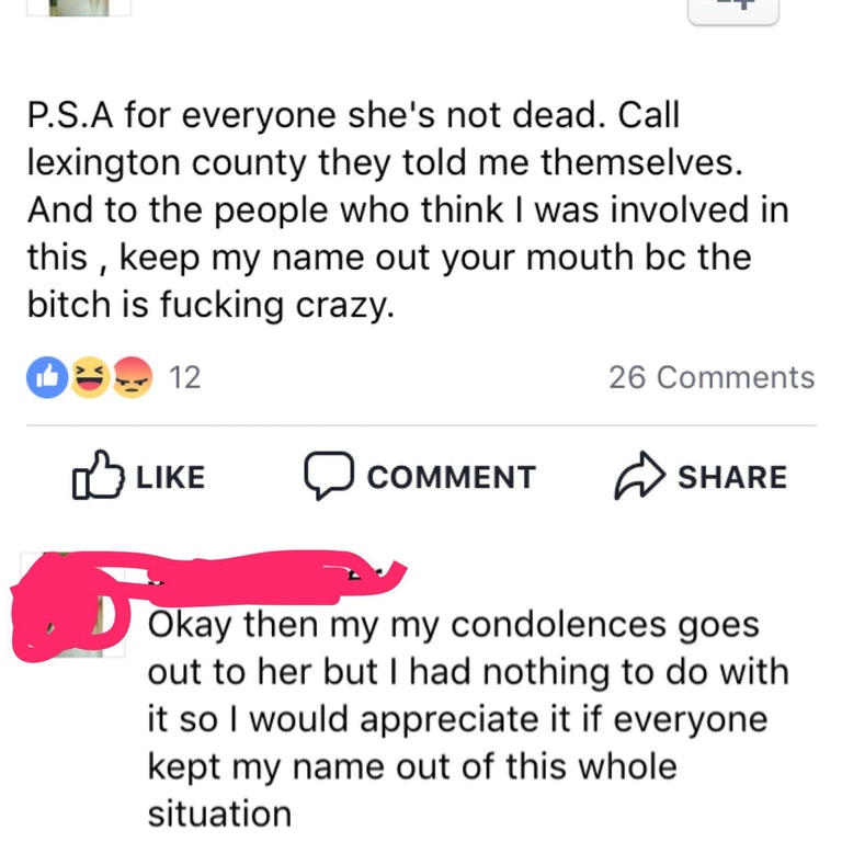 Man telling everyone not to mention his name regarding some woman who was shot.