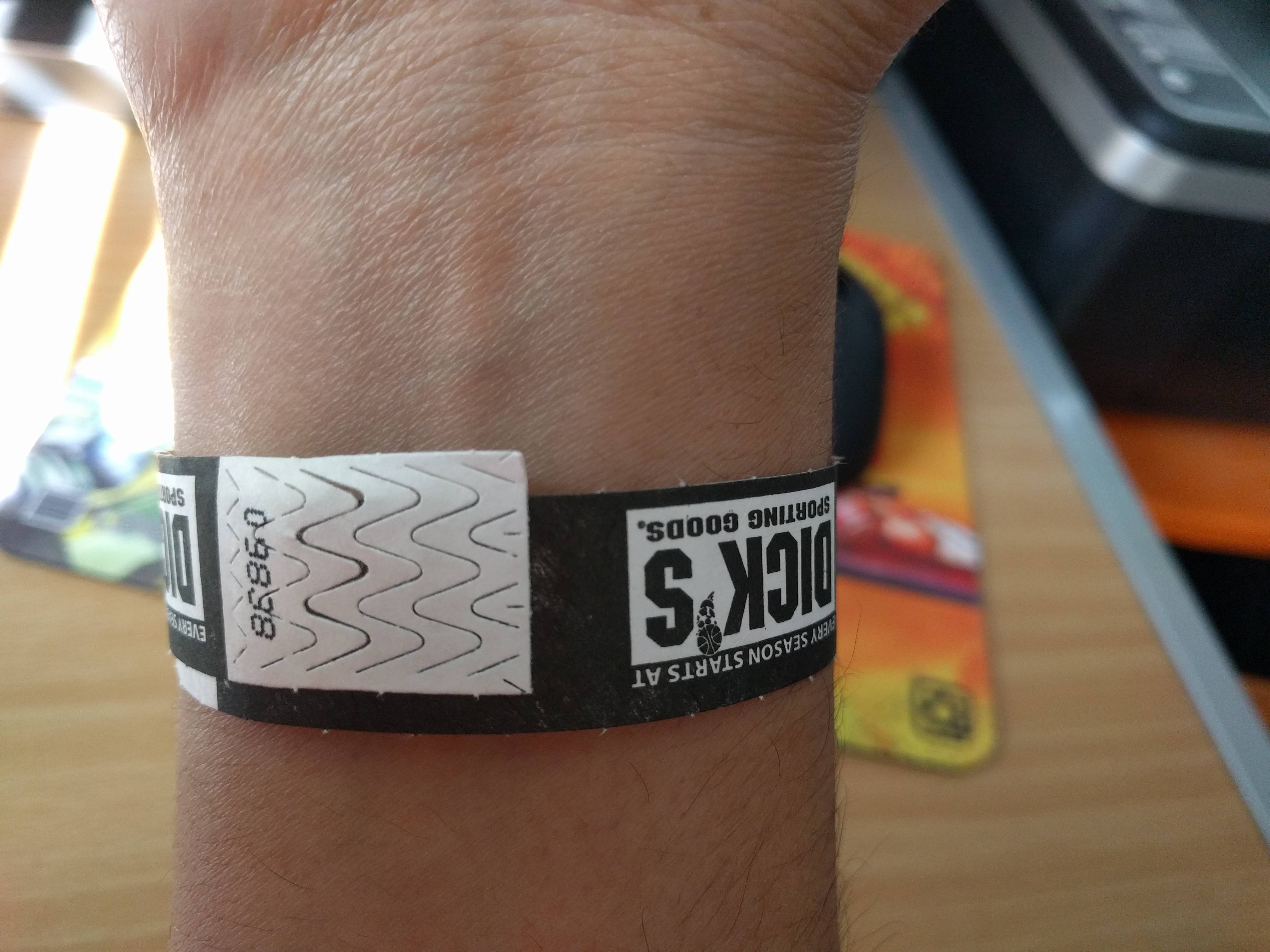 Wrist band that is not meant to be taken off.