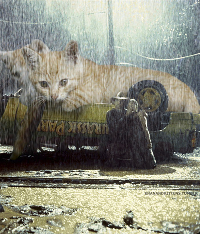 Someone Replaced All The Dinosaurs In Jurassic Park With Cats And It's Purrfect