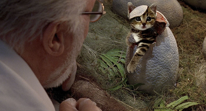 Someone Replaced All The Dinosaurs In Jurassic Park With Cats And It's Purrfect