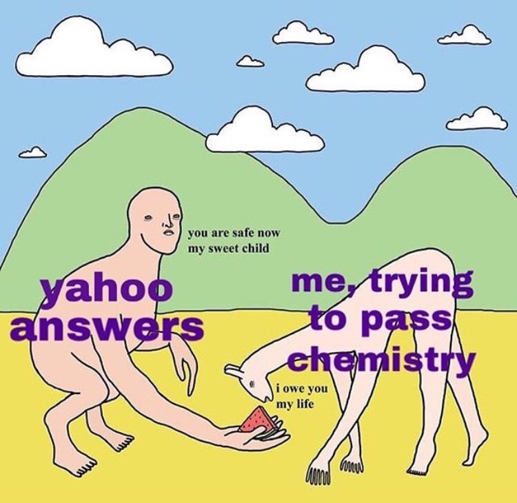Sunday meme about passing classes thanks to yahoo answers