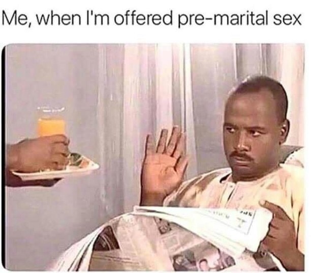Sunday meme about saving yourself for marriage